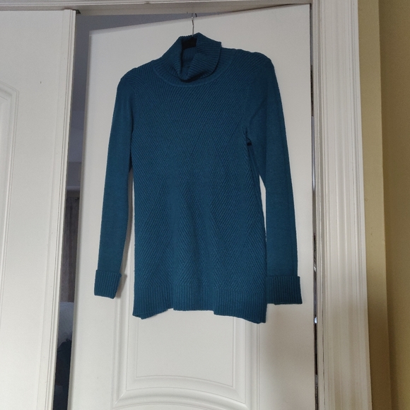 Deep Aqua Turtle Neck Knit Sweater XL - Picture 3 of 4